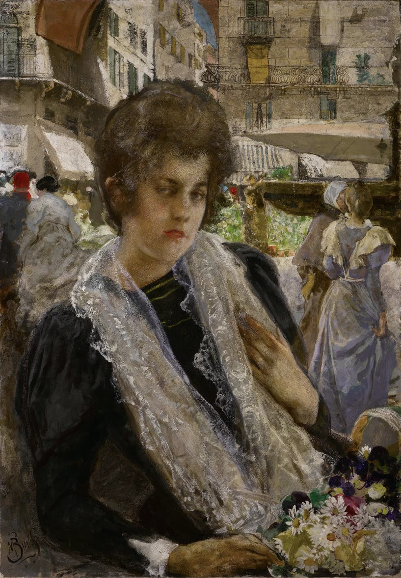 In piazza delle Erbe a Verona - Galleria d’Arte Moderna, Milano